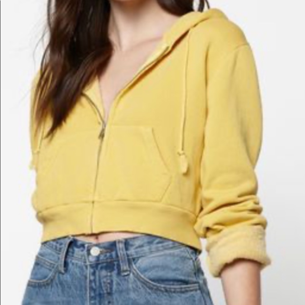 Yellow brandy Melville cropped jacket